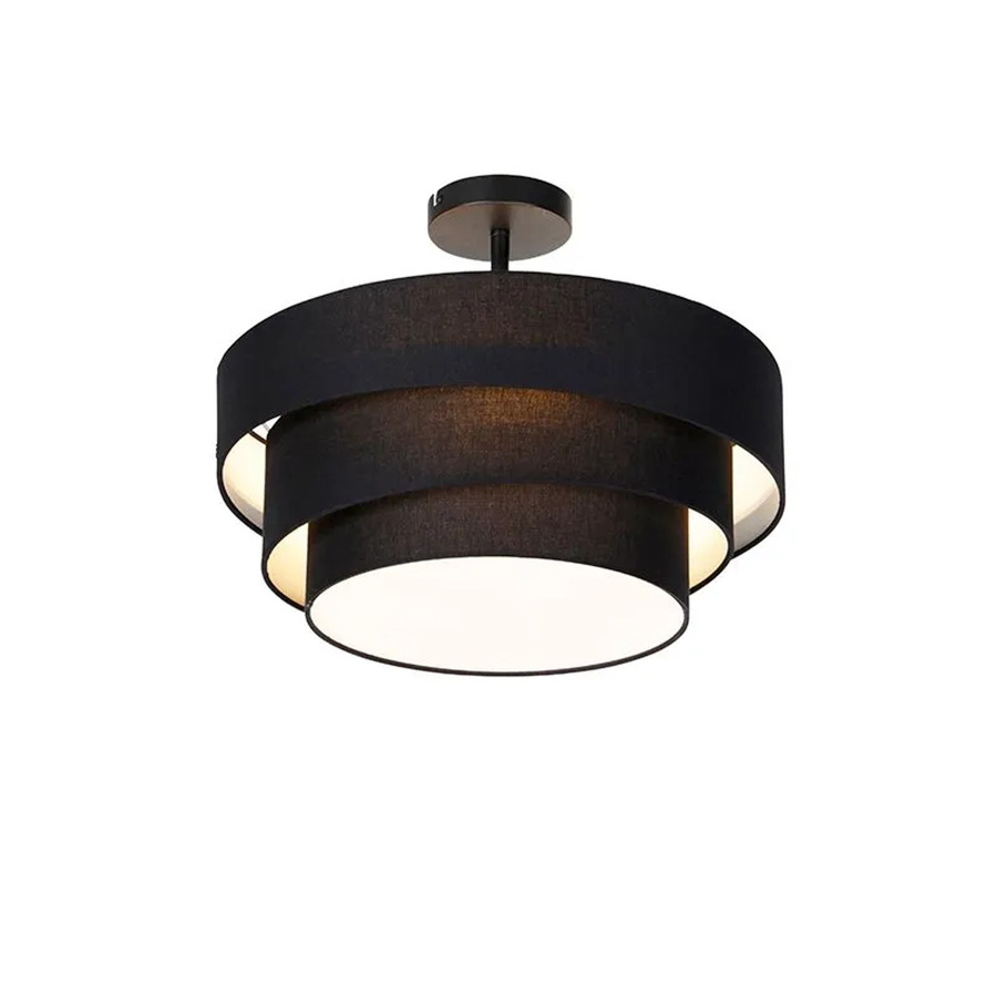 QAZQA Moderne Deckenleuchte Drum Trio in Schwarz, 3-flammig, Durchmesser: 45 cm - Bild 2