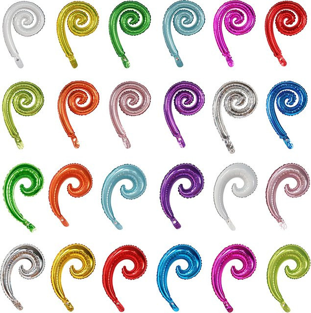 10 Stück LQVYI Spirale Wellen Folienballons zur Dekoration für Geburtstag und Hochzeit - Bild 1