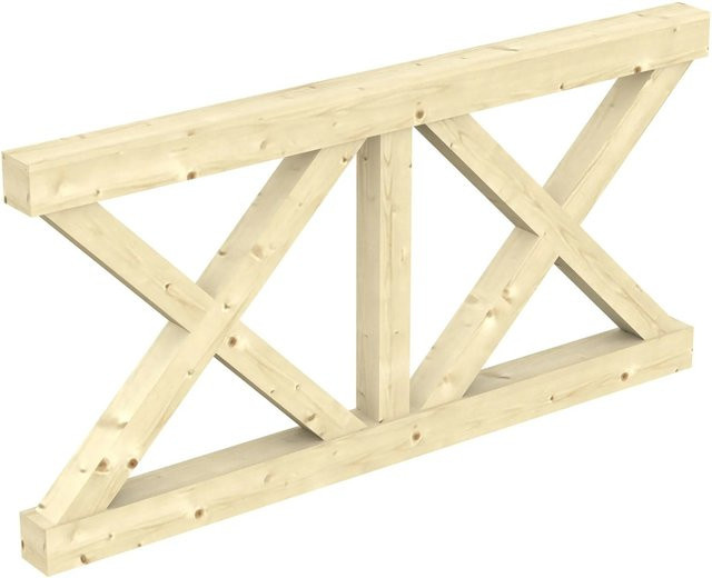 Skan Holz Andreaskreuz Brüstung aus Fichtenholz in Natur, B/H: 78,5 x 84 cm - Bild 1