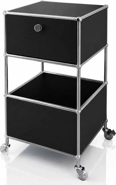 Floordirekt Metallregal Concept Epure MK-145 mit Rollen in Schwarz, B/T/H: 40 x 40 x 75 cm - Bild 1