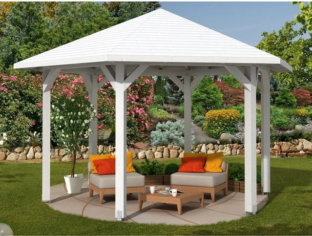 Skan Holz Pavillon Nancy 3 aus Fichten-Leimholz in Weiß B/H/T: 480 x 316 x 416 cm - Bild 1