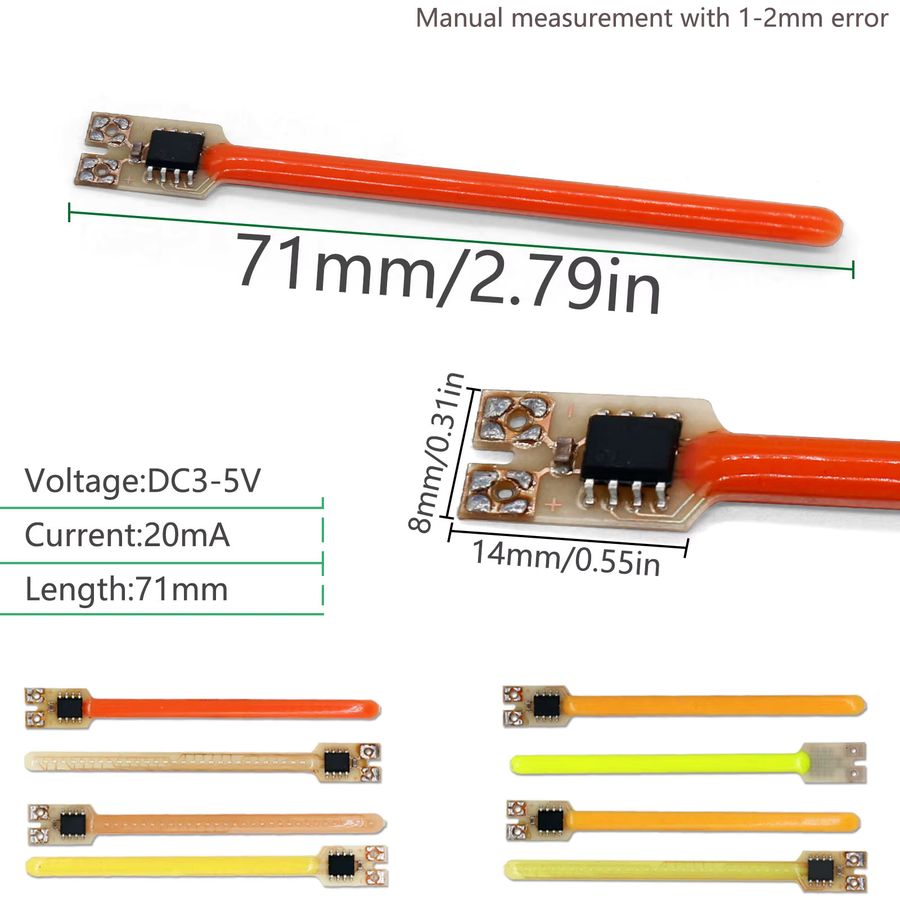 5er Set LED Meteor Licht mit 9 Farben und 5 Modi für Retro Wandbeleuchtung oder Auto Warnlicht, DC 3-5V - Bild 3