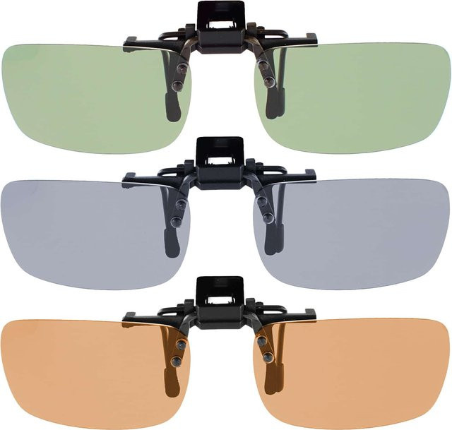 pbezler Brillen Aufsatz Clip On, Vollrand, Rechteckig, Metall, Unisex, Braun Schwarz Grau Multicolour - Bild 1