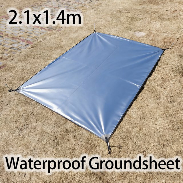 Wasserdichte Zelt-Bodenplatte von HIDE WALKER in Silber für 2-Personen-Zelte, B/T: 2 x 4 m - Bild 1
