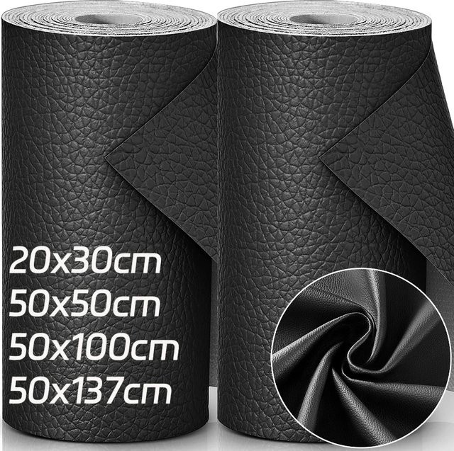Selbstklebendes Leder-Reparaturflicken Set in Schwarz für Möbel, Sofa, Autositze und Handtaschen, wasserfester Aufkleber B/B/B: 50 x 50 x 50 cm - Bild 1
