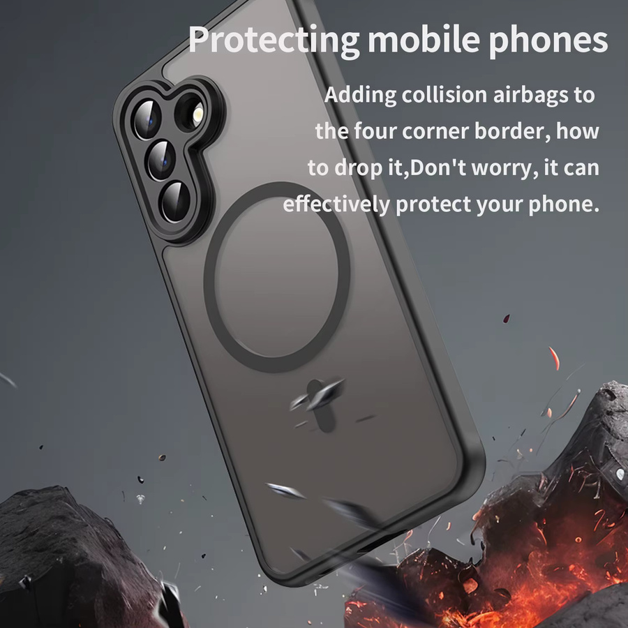 Magnetische Silikon-Hartschalenhülle für Samsung Galaxy A37 5G und Galaxy A57 5G in Schwarz - Bild 3