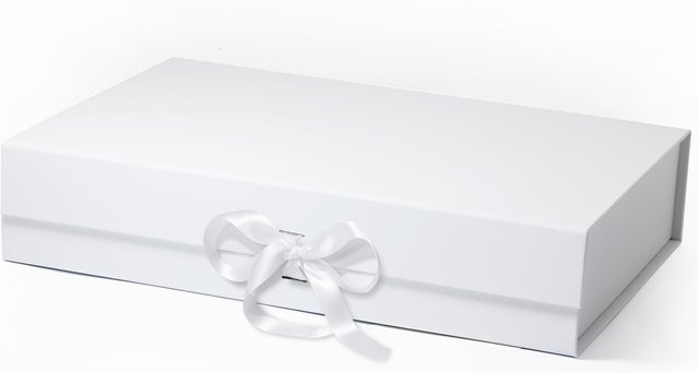 Geotobox Faltbare Geschenkbox aus Pappe mit Magnetdeckel, Farbe: Weiß, B/T/H: 30,5 x 20,3 x 6,4 cm - Bild 1
