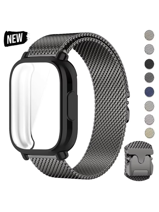 FancyWrist Uhrenarmband mit Hülle, Edelstahl, Schwarz, Unisex - Bild 7
