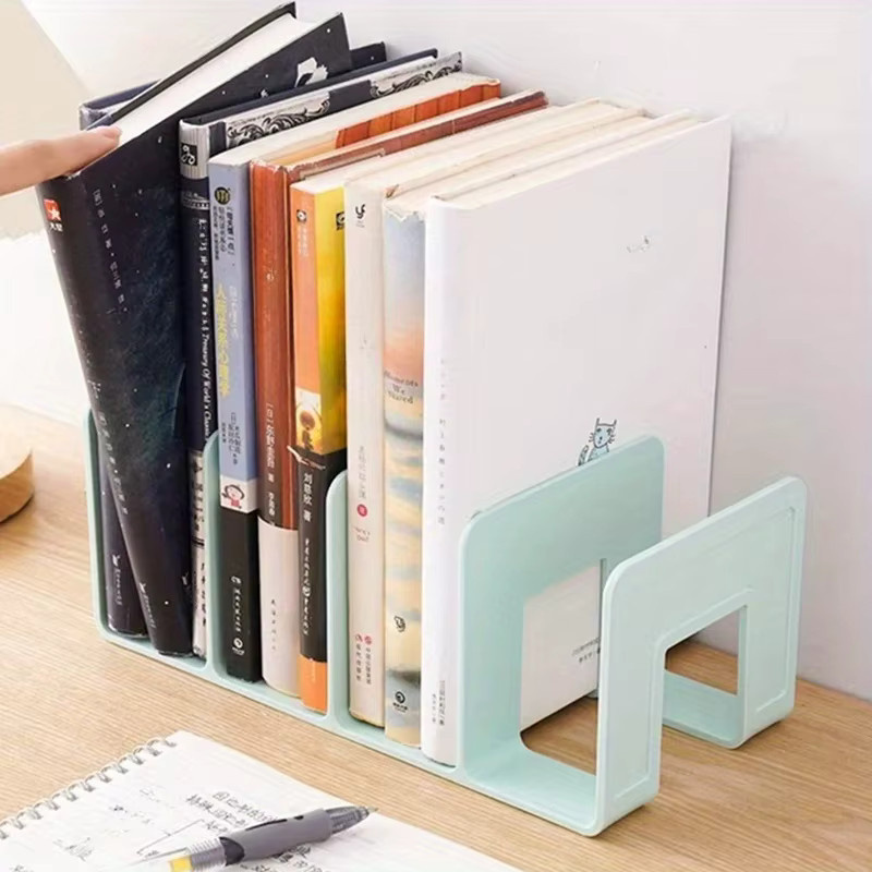 Platzsparender Schreibtisch-Organizer aus Kunststoff in Lila mit mehreren Fächern und rutschfestem Design für Büro und Wohnheim - Bild 3