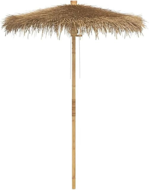 vidaXL Tiki-Schirm mit Bananenblatt-Dach aus Bambus in Braun, Durchmesser: 180 cm - Bild 1