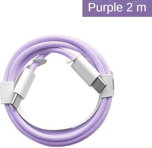 L.RIDING PULO PD60W USB-C Schnelllade-Datenkabel für iPhone 15, geflochtenes Typ-C-Kabel, Violett, Länge: 2 m - Bild 1