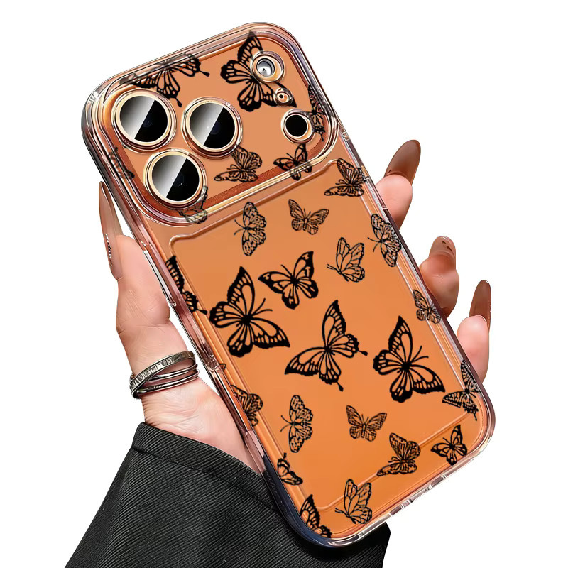 MOESOE Transparente Handyhülle mit Schmetterlingsmuster für iPhone 12 bis iPhone 17 Pro Max aus weichem TPU-Silikon, Stoßfeste Schutzhülle in Transparent - Bild 2