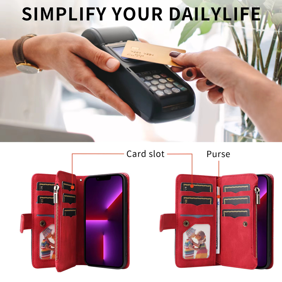 Brieftaschenhülle für Samsung Galaxy A-Serie 4G und 5G in Schwarz oder Rot - Bild 5