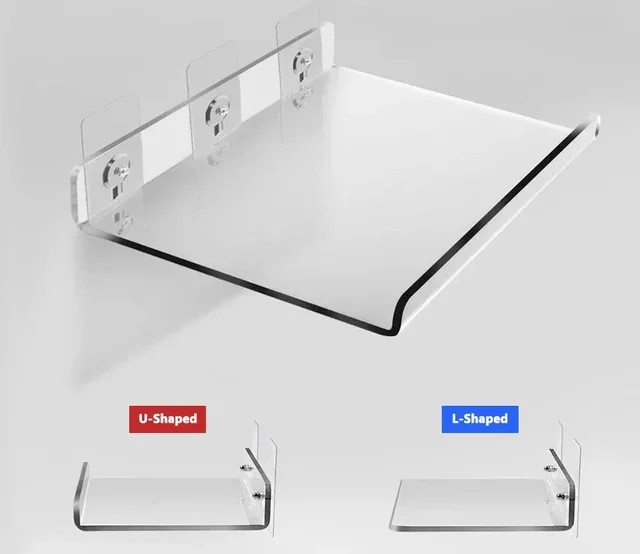 Biaidea Acryl-Aufbewahrungsregal transparent, wandmontiertes schwimmendes Display-Regal aus Kunststoff für Badezimmer und Küche - Bild 1