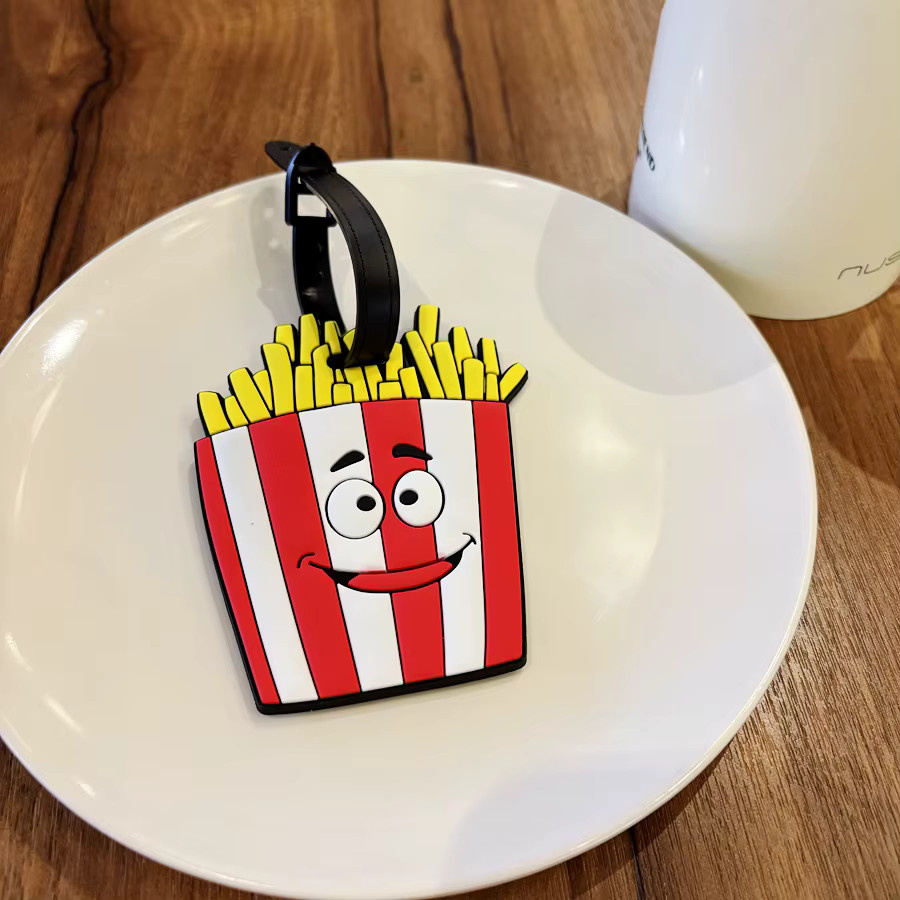 BOYI Kofferanhänger in Kartoffel-Chip-Burger-Optik als Gepäckanhänger zur Identifikation für deine Reise, Mehrfarbig - Bild 3