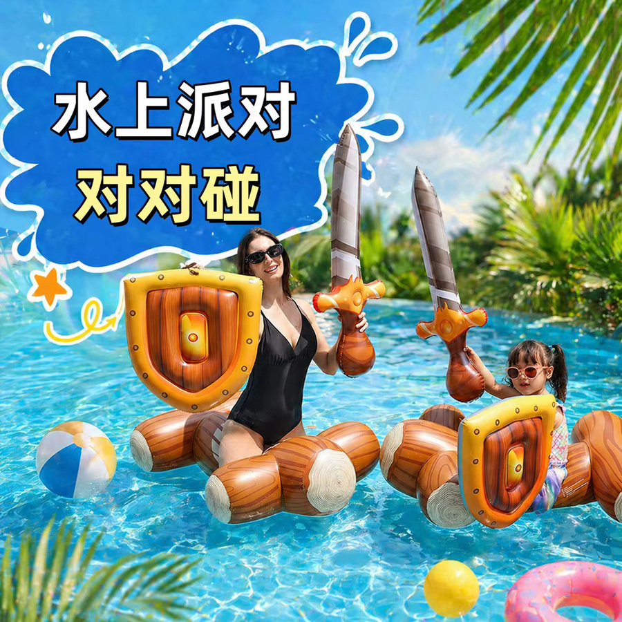 CatXaa Schwimmschild Schwert-Design, Aufblasbares Reittier, Wasserspiel - Bild 2