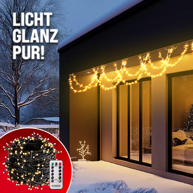 Monzana LED Weihnachts-Lichterkette in Warmweiß mit Fernbedienung, Timer und Dimmfunktion, 40 m Länge, IP44 wetterfest für Innen- und Außenbereich - Bild 5