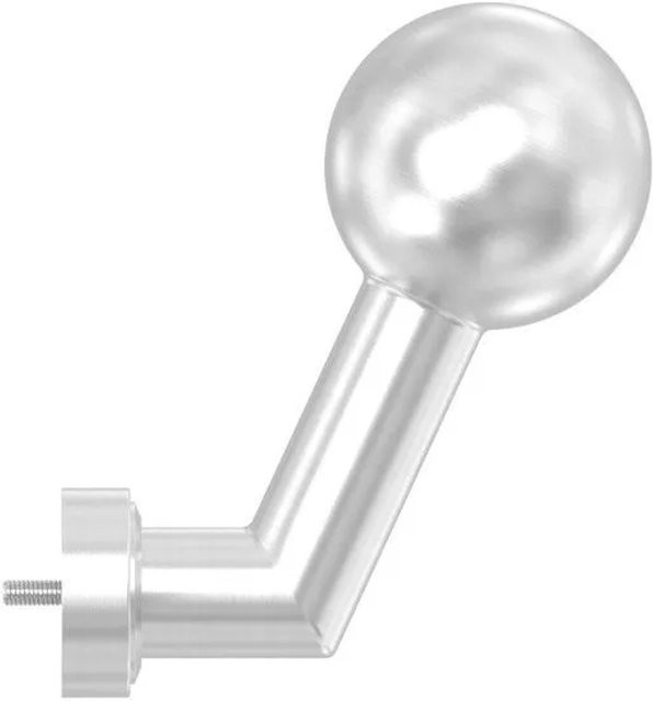 FeNau Drückerknopf aus Edelstahl V2A in Silber Matt, Ø 50 mm, Fest Gekröpft Außer Mitte - Bild 1
