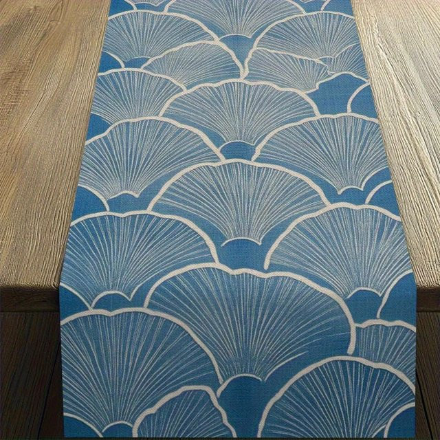 VIKAMA Tischläufer Lila mit Ginkgoblatt-Aufdruck, nordisches Design, schmutzabweisend, B/H: 90 x 33 cm - Bild 1