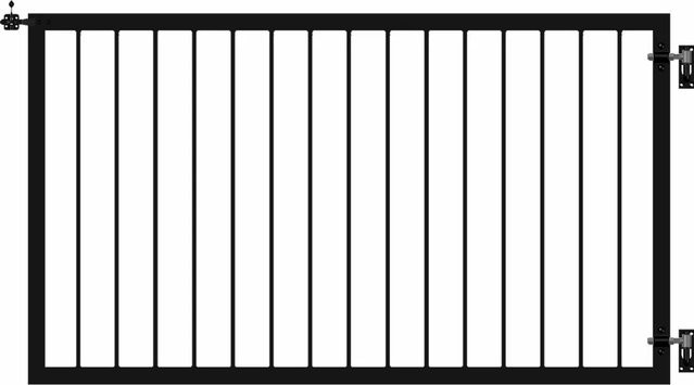 Tor Basic Einzelpforte aus Stahl in Schwarz, Breite: 150 cm, Höhe: 85 cm - Bild 1