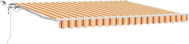 vidaXL Einziehbare Markise Gelb-Orange aus Polyester und Metall B/T: 400 x 300 cm - Bild 1