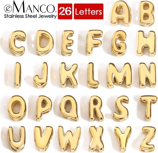 EMANCO Buchstaben-Anhänger Edelstahl, Gold, Unisex - Bild 1
