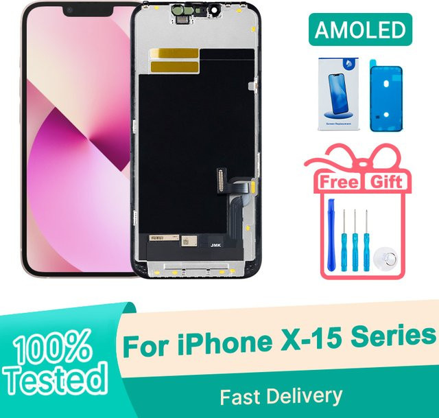 BYFLCD AMOLED Display für iPhone 11 12 13 14 15 Serie mit True Tone und 3D Touch LCD Bildschirm - Bild 1