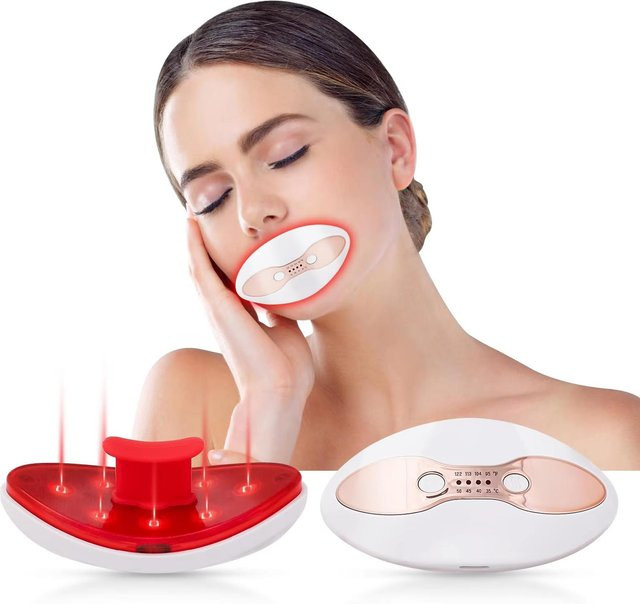 Binchi Health Technology Lip Plumper Gerät, 2 in 1 Lippen- und Augenpflegegerät mit Rotlichttherapie und Wärme, Weiß, Unisex - Bild 1