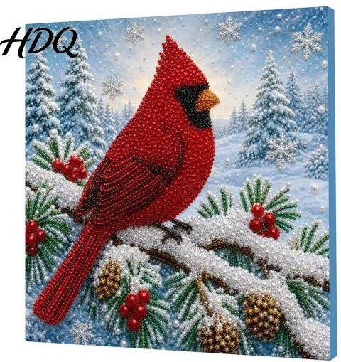 Nail Dance DIY Perlenmalerei-Set Weihnachten Schneemann in Rot für Erwachsene und Anfänger - Bild 1