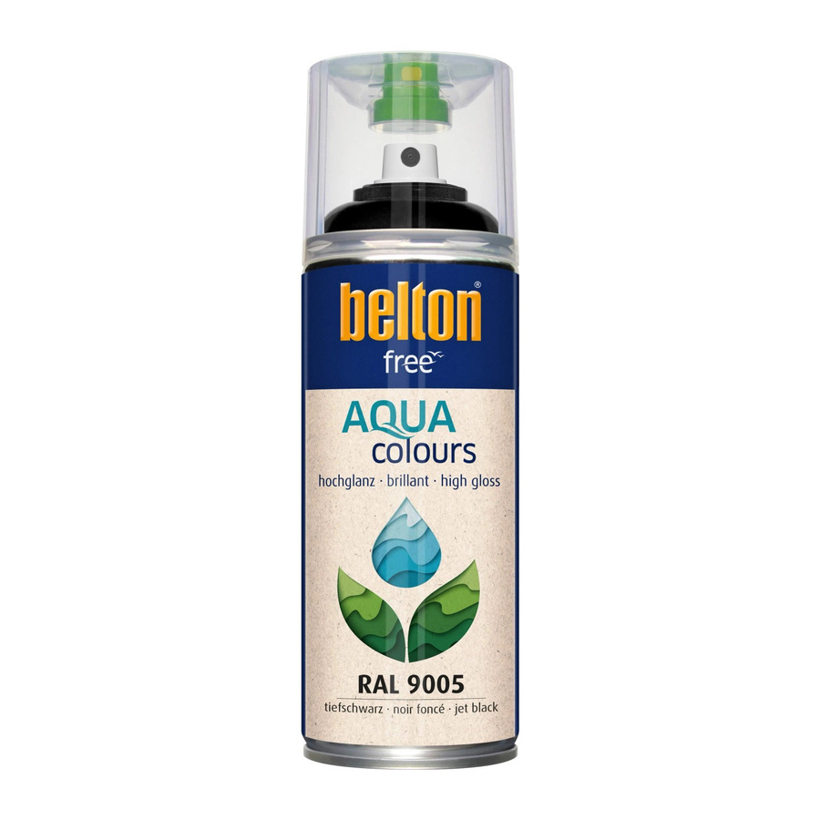 Belton Free AQUAcolours Buntlack RAL 9005 Tiefschwarz hochglänzend, wasserbasiert, 400 ml - Bild 2