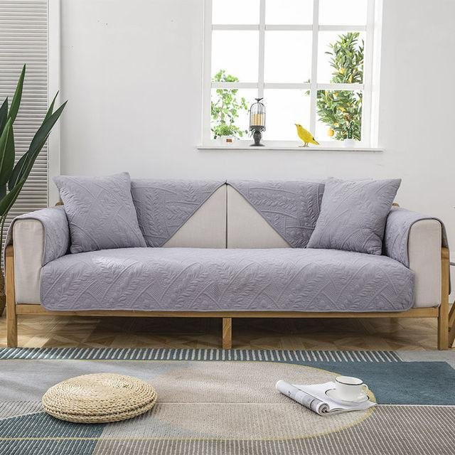 Yiran Furniture Jacquard-Sofa-Sitzbezug in Grau, einfarbig, B/B/B: 70 x 70 x 70 cm - Bild 1