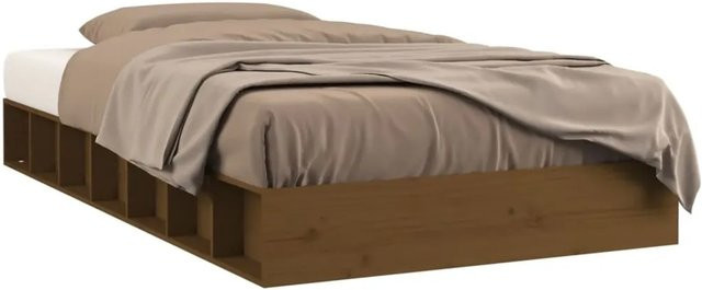 vidaXL Massivholzbett aus Kiefernholz in Braun, rustikales Einzelbett B/T/H: 75 x 190 cm - Bild 1
