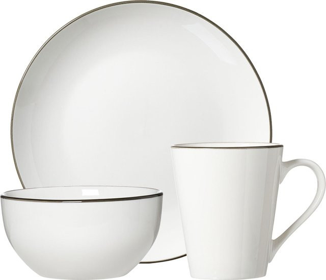 Ritzenhoff & Breker Frühstücks-Set Adela 18-teilig aus Porzellan in Grau und Weiß - Bild 1