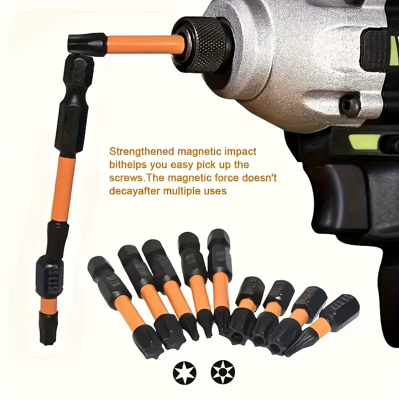 ZUOMU 26-teiliges Schlag-Torx-Bit-Set aus S2-Stahl mit Sicherheitsstern-Bits T7-T40 und CNC-gefrästen Spitzen in 1" und 2" Längen - Bild 3