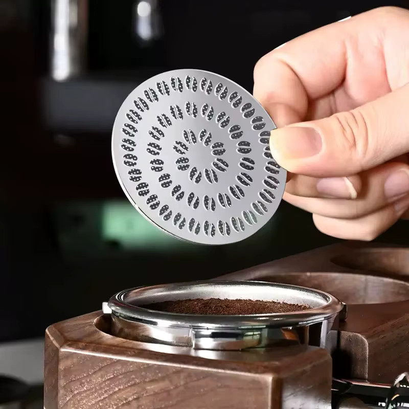 YUAN-ECT Doppelschichtiger Kaffee-Puck-Sieb aus SUS304 Edelstahl in Silber für Espresso-Siebträger (51 mm, 53 mm, 58 mm) - Bild 3