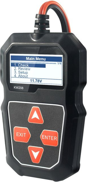KONNWEI KW208 12V Autobatterie-Ladetester und professioneller Kfz-Lichtmaschinenanalysator in Schwarz - Bild 1