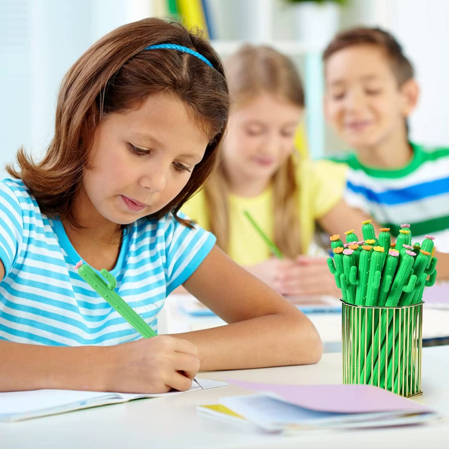 Kaktusförmiges Gel-Stifte-Set in Grün und Multicolour für Schule und Home Office - Bild 4