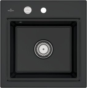 Villeroy & Boch Spüle Subway Style 50 S Gitter rechts in Schwarz mit Ablaufgarnitur und Exzenter - Bild 1