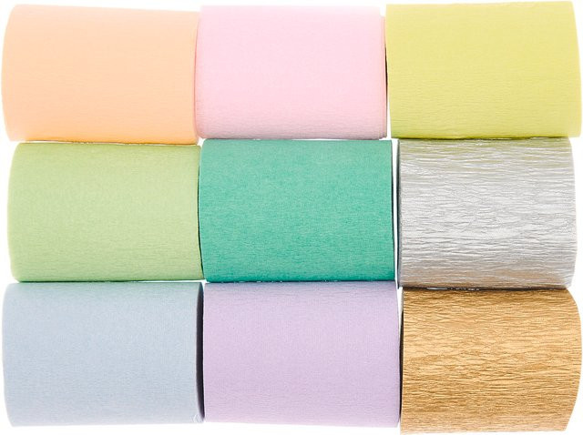 Rico Design Kreppbänder extra breit Regenbogen Pastell Mix in Multicolour - Bild 1
