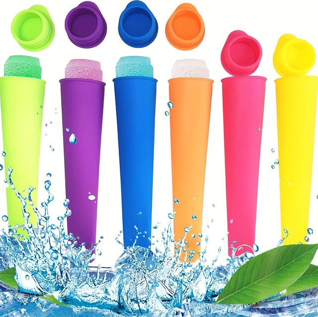 Seavidar 6er Set Silikon Eisform für Lolly Popsicles und Eis am Stiel in Mehrfarbig - Bild 1