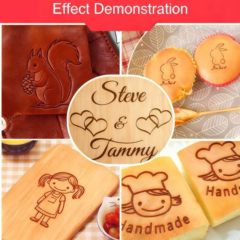 Personalisierter Brandeisen-Stempel mit individuellem Logo in Gold für Lebensmittel, Holz und Leder - Bild 2