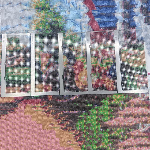 5er-Set Edelstahl Lineale für Diamond Painting mit Blank Grids in Silber und Grau - Bild 1