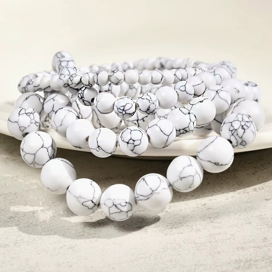 simiry Armband, Naturstein, Weiß, Perlen, Unisex - Bild 3