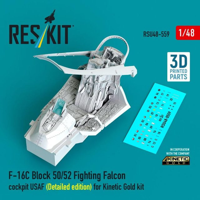 ResKit Models F-16C Block 50/52 Fighting Falcon Cockpit USAF, Modellbau, 1:48 - Bild 1
