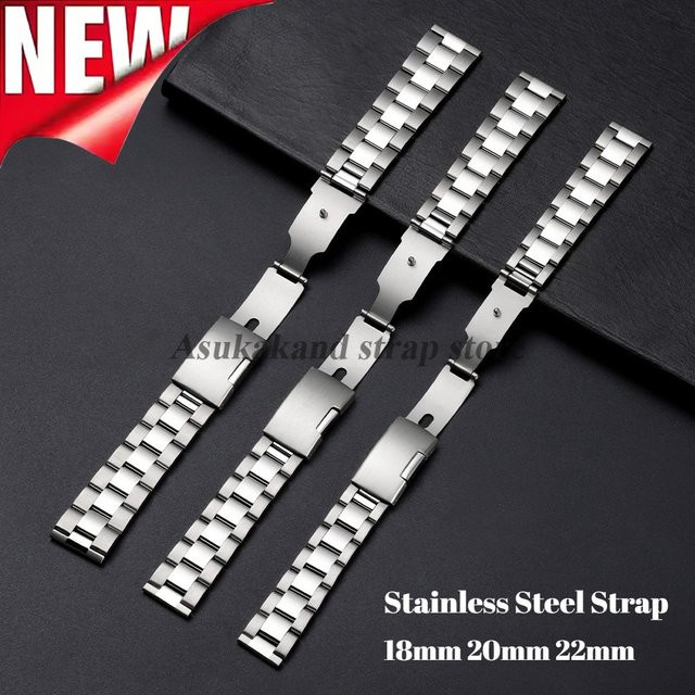 Uhrenarmband Edelstahl, Faltschließe, Silber, Unisex - Bild 1