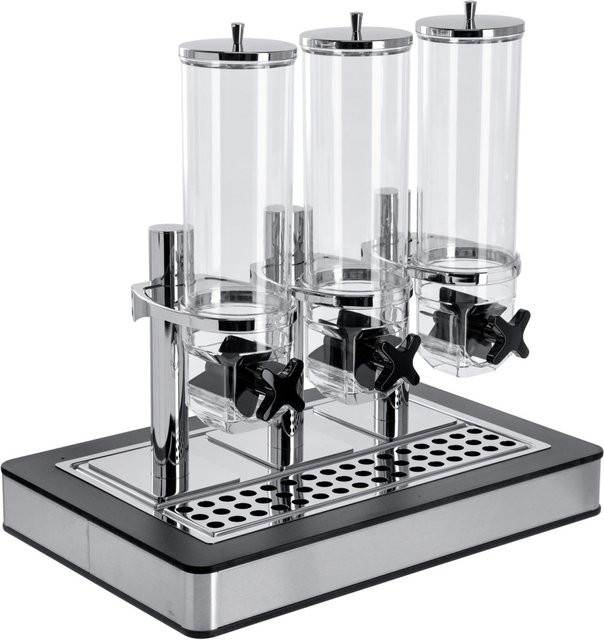 VEGA Müslispender Fundale dreifach, GN 1/1, 3x 4l, Edelstahl/Anthrazit/Transparent/Silber, B: 63,0 cm, T: 42,5 cm, H: 64,7 cm - Bild 1