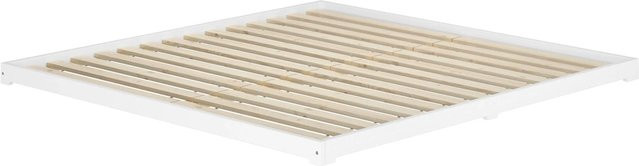 Erst-Holz Niederflurbett Futonbett aus Kiefernholz in Weiß inklusive Rollrost B/T/H: 180 x 205 x 185 cm - Bild 1