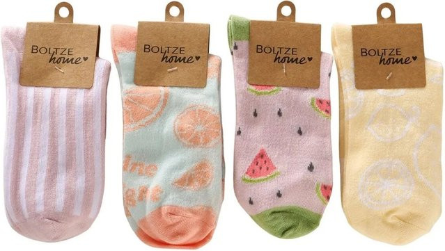 Boltze Socketextil Zimora 4-fach sortiert in Hellblau, Helllila, Hellrosa und Hellgelb, 1 Stück - Bild 1