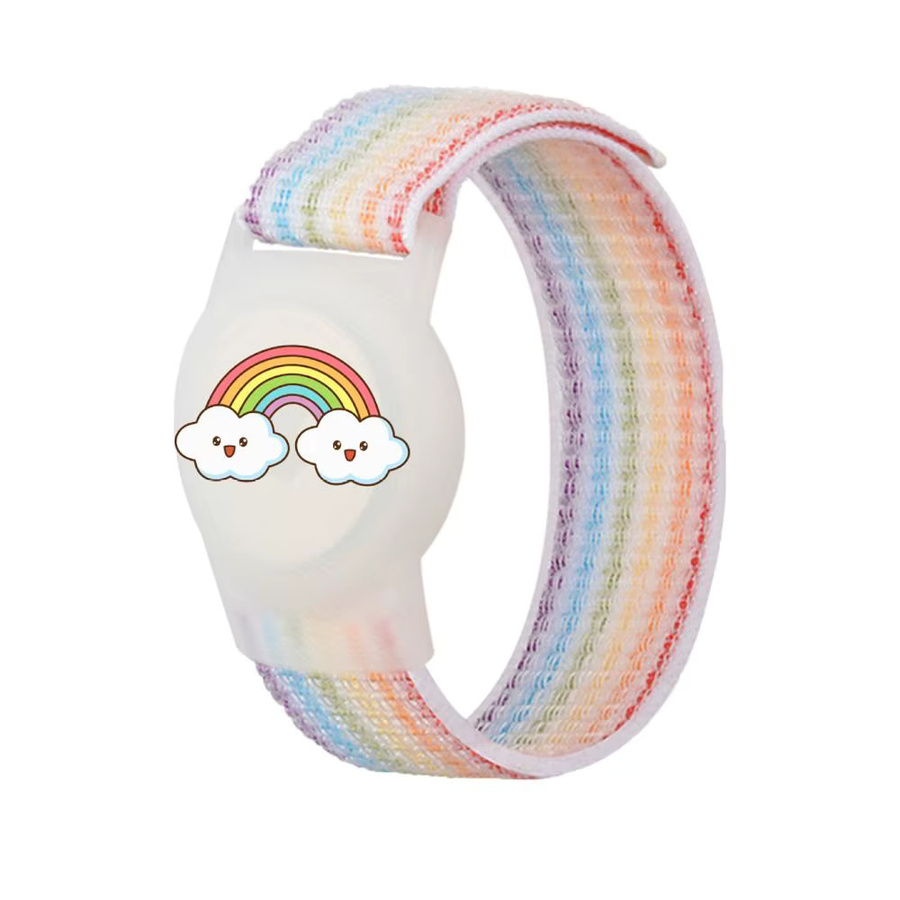 Wasserdichtes Kinderarmband mit Cartoon-Hülle aus TPU und verstellbarem Nylonband als Ersatzarmband für deinen Apple AirTag in Multicolour - Bild 1
