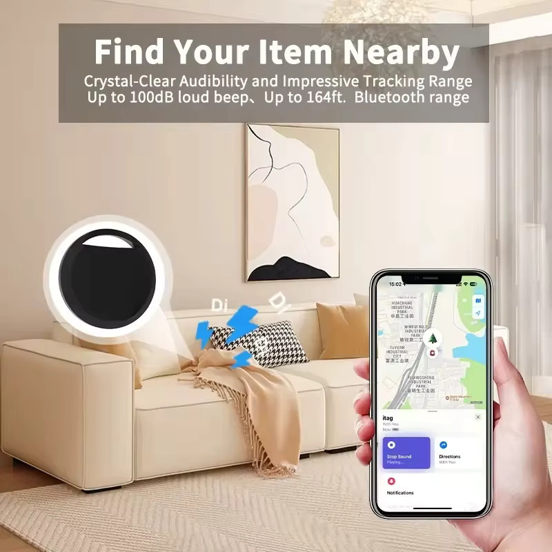 Apple Smart Tag Anti-Verlust-Tracker mit Bluetooth und GPS für die Find My App, kompatibel mit iOS, in Schwarz oder Weiß - Bild 4